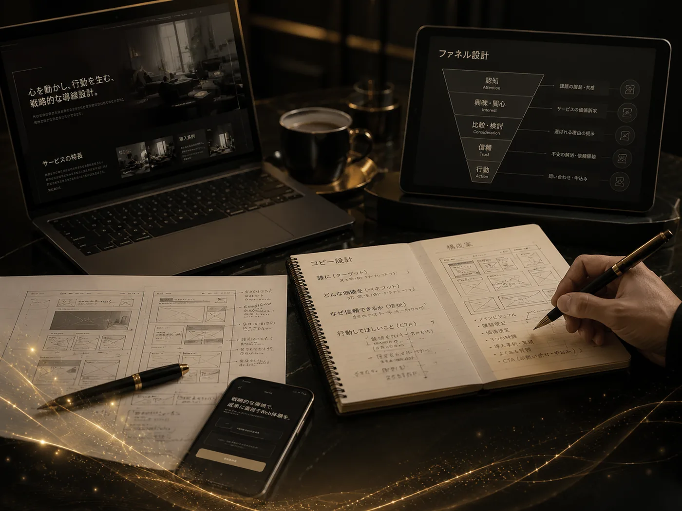 HP・LPのコピー、ページ構成、デザイン、申込み導線を設計する制作プロセス